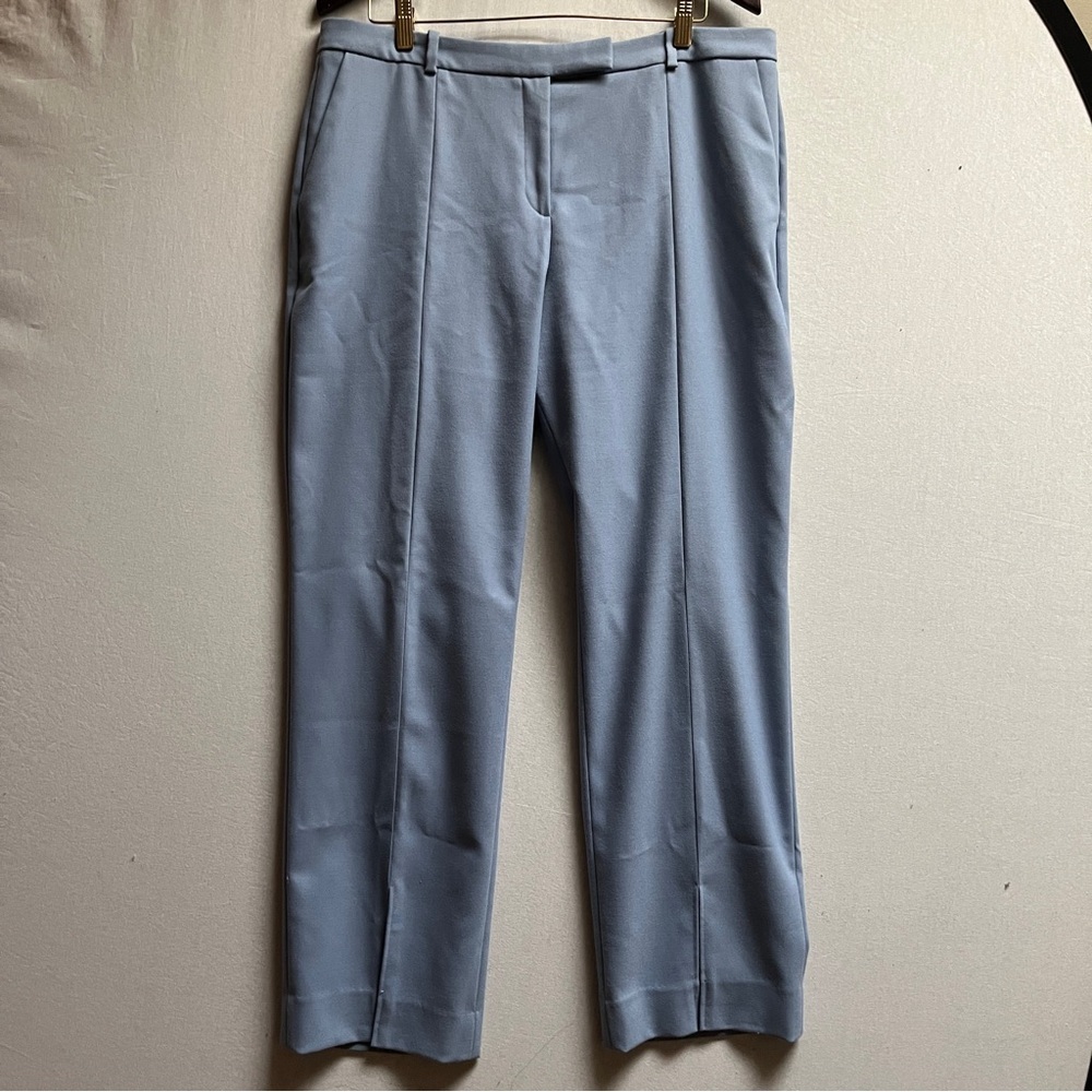 HUGO Boss Light Blue Front Hem Slit Straight Leg Dress Pants Trousers Sz 14